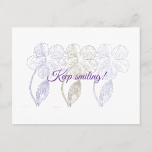 Met de hand getekende minimalistische bloemen ansi briefkaart