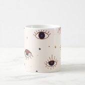 Met de hand getekende ogen Mystical Seamless Patte Koffiemok (Center)
