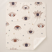 Met de hand getekende ogen Mystical Seamless Patte Sherpa Deken (Voorkant)