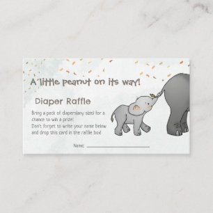 Met de hand getekende olifant kleine pinda luier r informatiekaartje