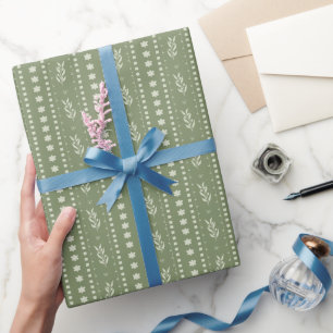 Met de hand getekende olijftakken - Inpakpapierrol Cadeaupapier