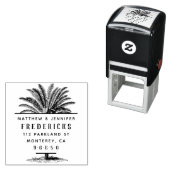 Met de hand getekende Palm Tree Summer Wedding Ret Zelfinktende Stempel (In situ)