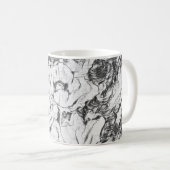 Met de hand getekende papavers bloemen bloemen koffiemok (Voorkant rechts)