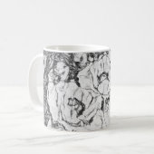 Met de hand getekende papavers bloemen bloemen koffiemok (Voorkant links)