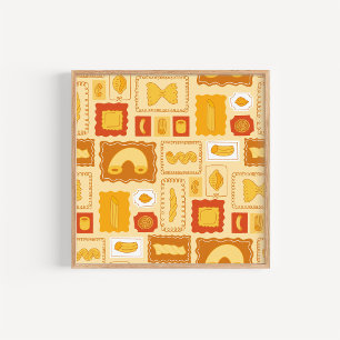 Met de Hand Getekende Pasta Noodle Keuken Kunst Poster
