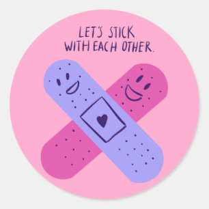 Met de hand getekende pleister flauwe grap ronde sticker