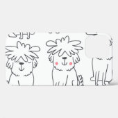 Met de hand getekende pluizige honden:  patroon. Case-Mate iPhone case (Achterkant (horizontaal))
