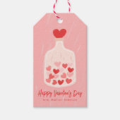 Met de hand getekende pot van harten Valentijnsdag Cadeaulabel (Voorkant)