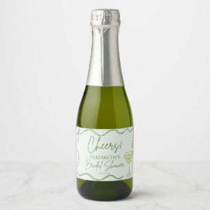 Met de Hand Getekende Retro Margs & Huwelijks Brui Sparkling Wijnetiket