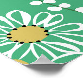 met de hand getekende retro schattige bloemen en poster (Hoek)