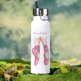 Met de hand getekende Roze Balletschoenen Waterfles