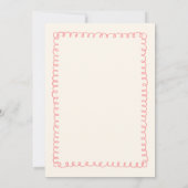 Met de hand getekende roze en groene vun bruiloft kaart (Achterkant)