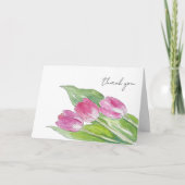 Met de hand getekende roze lentetulp schets bedankkaart (Voorkant)