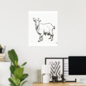 met de hand getekende schets van schapen in Ukiyo- Poster (Thuiskantoor)