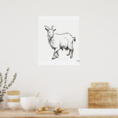 met de hand getekende schets van schapen in Ukiyo- Poster (Keuken)