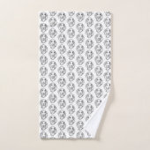 met de hand getekende schets zwarte witte puppy bad handdoek (Handdoek)