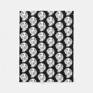 met de hand getekende schets zwarte witte puppy fleece deken