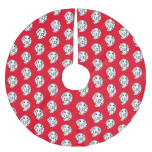 met de hand getekende schets zwarte witte puppy kerstboom rok