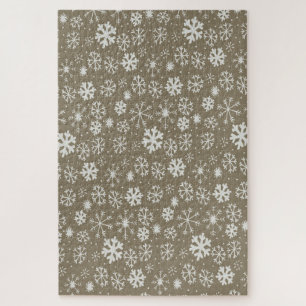 Met de hand getekende sneeuwvlok blizzard met plat legpuzzel