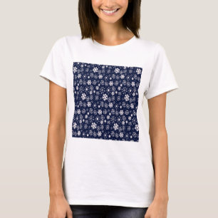 Met de Hand Getekende Sneeuwvlok Sneeuwstorm Met M T-shirt