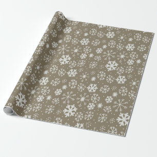 Met de hand getekende sneeuwvlokkenstorm met plati cadeaupapier