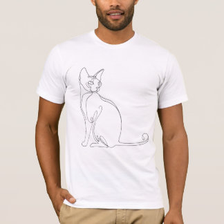 Met de hand getekende Sphynx kat Minimalistisch on T-shirt