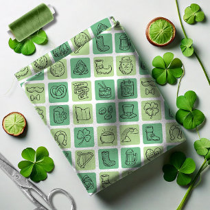 Met de hand getekende St. Patrick-pictogrammen ID6 Stof