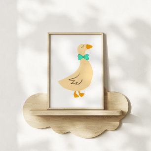 Met de hand getekende stijlvolle gans kinderkamer poster