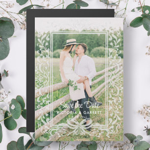 Met de Hand Getekende Strik/Foto Save the Date