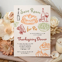 Met de hand getekende Thanksgiving-diner - Sla rui