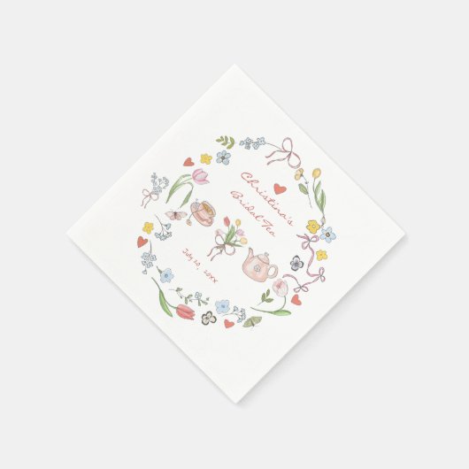Met de Hand Getekende Thee Bruidsdiner met Fantasi Servet (Hoek)