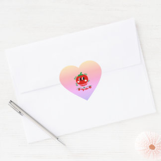 Met de hand getekende tomaat is mijn vibe hart sticker