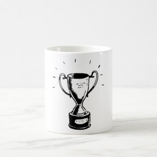 Met de hand getekende trofee Retro zwart-wit onder Koffiemok