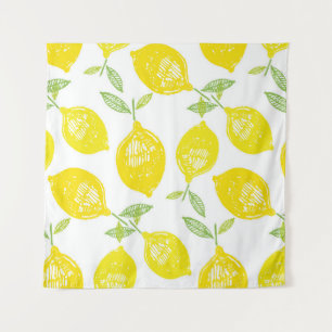 Met de hand getekende tropische fruitpatroonboomvo wandkleed