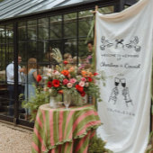 Met de Hand Getekende Trouw Welkom Krabbel Wandkleed