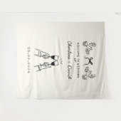 Met de Hand Getekende Trouw Welkom Krabbel Wandkleed (Voorkant (horizontaal))