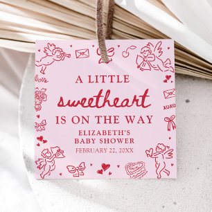 Met de Hand Getekende Valentijn Kleine Liefje Baby Bedankjes Labels