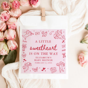 Met de Hand Getekende Valentijn Kleine Liefje Baby Bedankzakje
