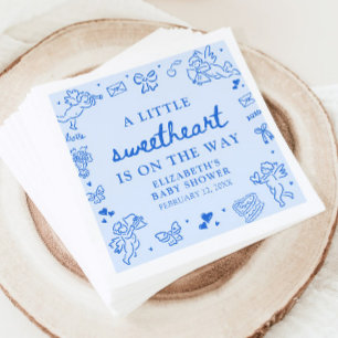 Met de hand getekende Valentijn Little Sweetheart Servet