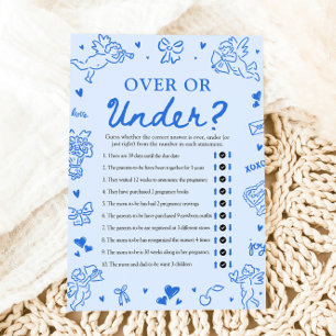 Met de Hand Getekende Valentijn Over of Onder Baby Kaart