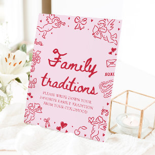 Met de hand getekende Valentijnsdag baby shower fa Reclamebord Met Voetstuk