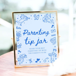Met de hand getekende Valentijnsdag baby shower ou Poster