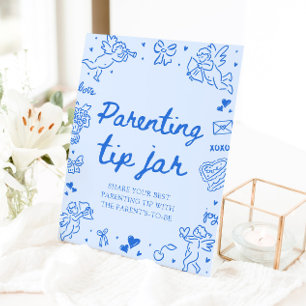 Met de hand getekende Valentijnsdag baby shower ou Reclamebord Met Voetstuk