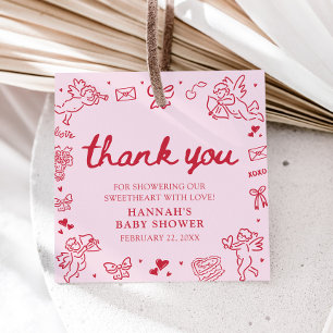 Met de Hand Getekende Valentijnsdag Kleine Liefje Bedankjes Labels