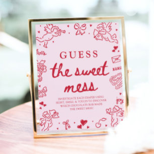 Met de hand getekende valentijnskaart Raad de zoet Poster