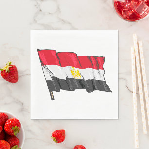 Met de hand getekende vervaagde vlag van Egypte Servet