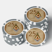 Met de hand getekende vierkant en kompas met alle  poker chips (Opstapeling)