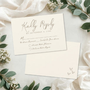 Met de Hand Getekende Vintage Whimsische Huwelijk RSVP Kaartje