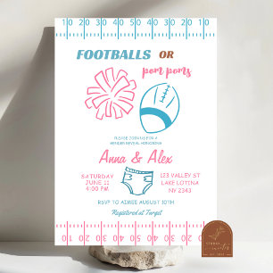 Met de Hand Getekende Voetbal of Pom Poms Geslacht Kaart