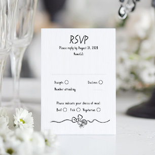 Met de Hand Getekende Vreemde Funky Huwelijks RSVP Kaartje